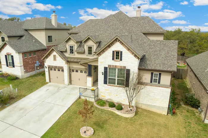 Stone home from above